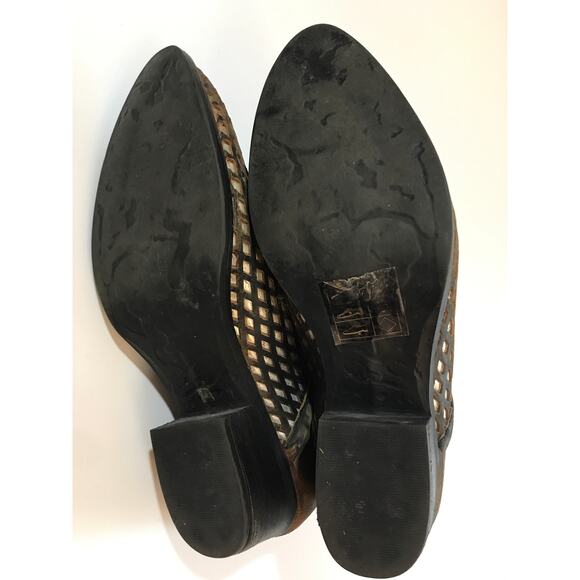 Musse & Cloud Netflix Leather Laser Cut Ankle Boots 10 Athropologie - Picture 10 of 10